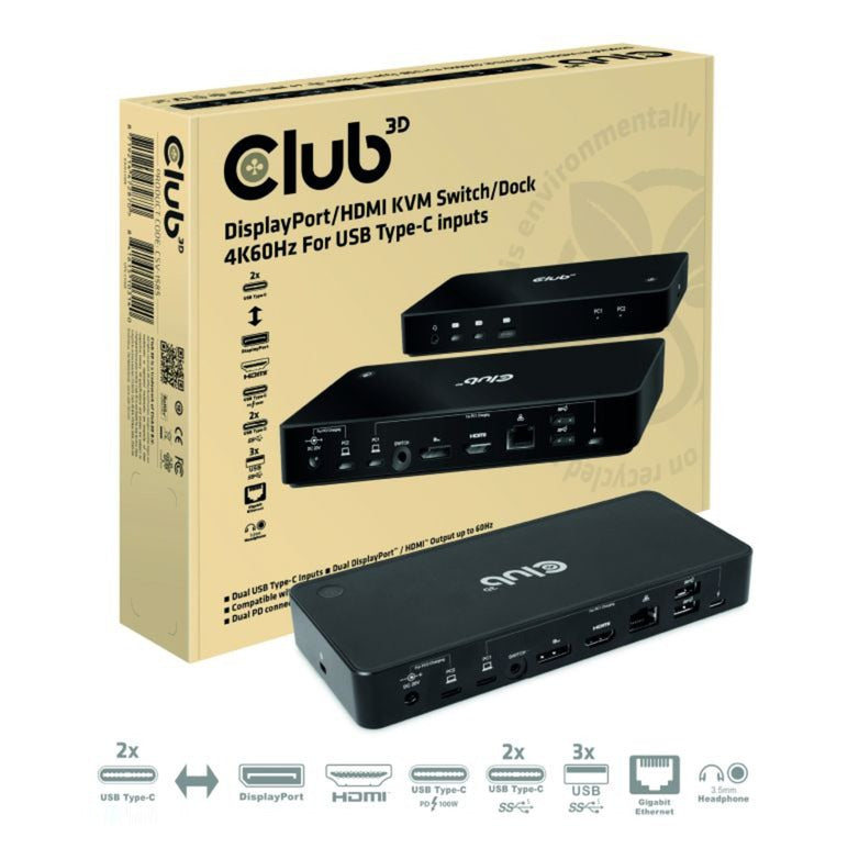 Station d'accueil HDMI DisplayPort Club 3D 4k60hz