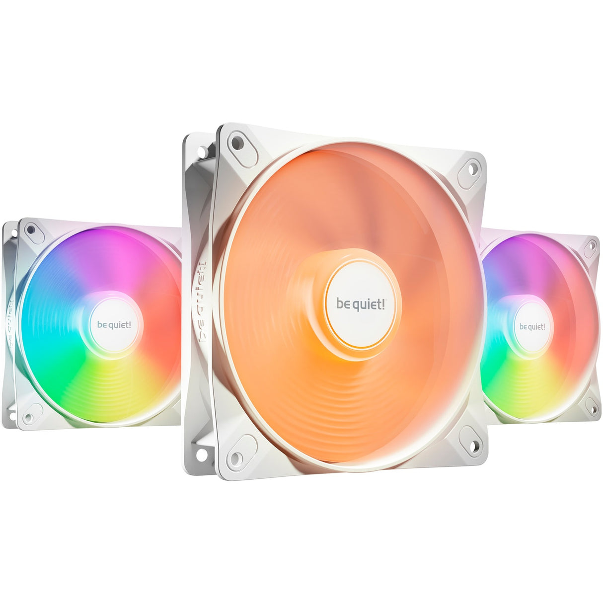 Soyez silencieux! Light Wings LX PWM Ventilateurs de boîtier RGB haute vitesse (blanc, 3 pièces, 120 x 120 x 25 mm)