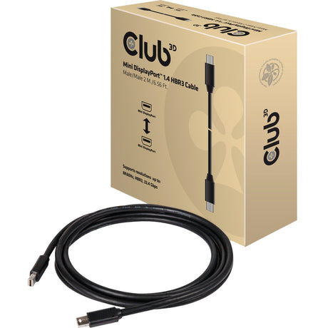 Câble Club 3d mini displayport 1.4 mâle-mâle (noir, 2 mètres)