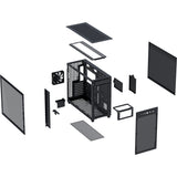 Asus prime ap303 - tempered glass panel midi tower behuizing (zwart | 2x usb-a | 1x usb-c | tempered glass)