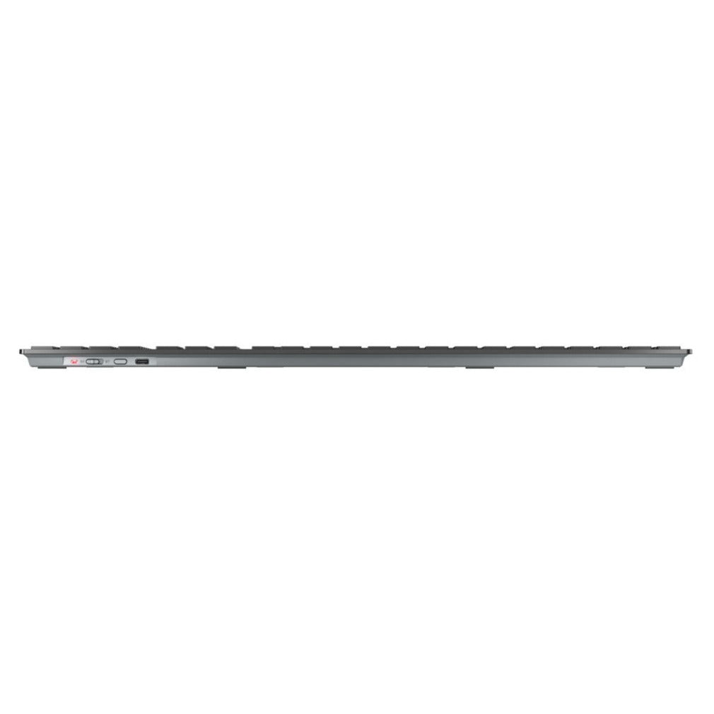 Cherry KW 9100 slim, clavier (noir argenté, disposition UE (QWERTY), commutateurs à ciseaux, ABS, USB-C, 2,4 GHz, Bluetooth)