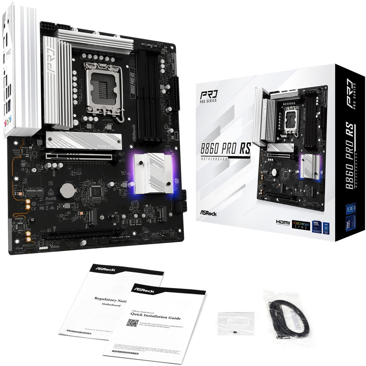 Carte mère Asrock B860 Pro RS Socket 1851 (RAID, 2,5 Go-LAN, Son, ATX)