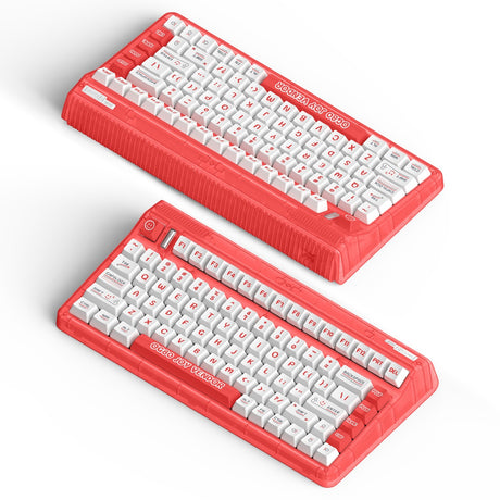 Clavier mécanique sans fil Iqunix OG80 Joy Vendor (gris, disposition américaine (QWERTY), Cherry MX Brown, 80 % (TKL), LED RVB, échangeable à chaud, PBT, 2,4 GHz | Bluetooth 5.1 | USB-C)