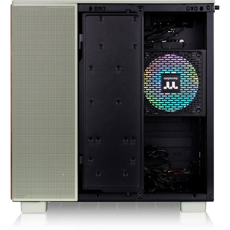Thermaltake view 380 xl ws argb midi tower behuizing (lichtgroen houtkleur | 2x usb-a | 1x usb-c | rgb | tempered glass)