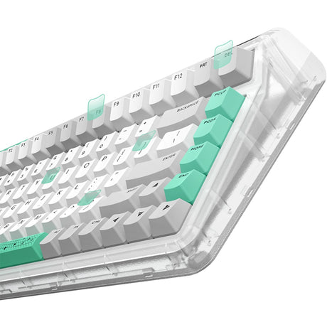 Clavier mécanique sans fil Iqunix OG80 (gris, disposition américaine (QWERTY), Cherry MX Brown, 80 % (TKL), LED RVB, remplaçables à chaud, PBT, 2,4 GHz | Bluetooth 5.1 | USB-C)