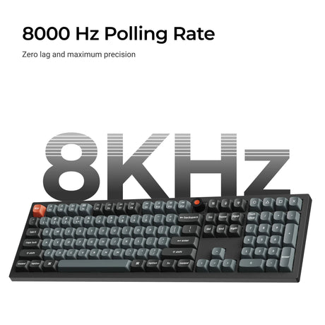 Clavier mécanique personnalisé filaire Keychron v6w-d3 8k qmk (noir, disposition américaine (qwerty), super marron, 100%, LED RVB, pbt double-shot, échange à chaud, 8k, bouton)