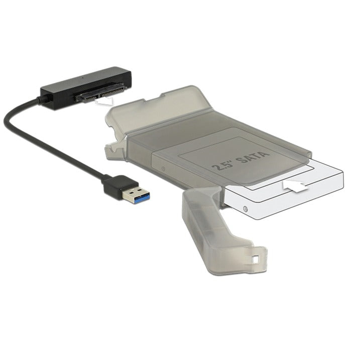 Delock Convertisseur USB-A 3.2 > Prise SATA 22 broches (noir, 0,15 mètres)