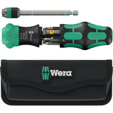 Wera kraftform kompakt 26 ra-r avec étui, jeu d'embouts 6 pièces (noir vert)