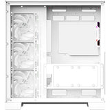 Boîtier tour midi Xyz PC Gear Tesseract A-RGB (blanc | 2x USB-A | 1x USB-C | RVB | Verre trempé)