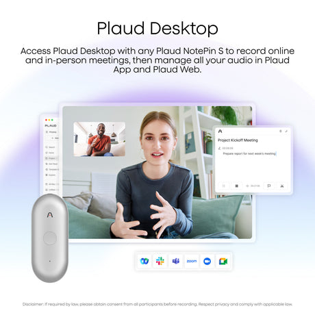 Machine à dicter Plaud notepin s (violet, 64 go, Bluetooth 5.2 BLE (Bluetooth low energy) Wi-Fi)