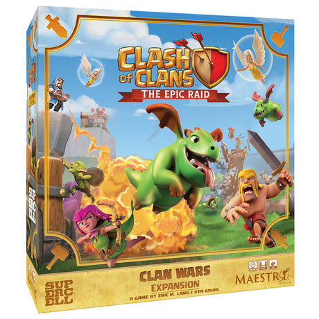 Asmodee clash of clans : the epic raid - jeu de société d'extension clan wars (anglais, 2 - 6 joueurs, 45 - 90 minutes, à partir de 12 ans, extension)
