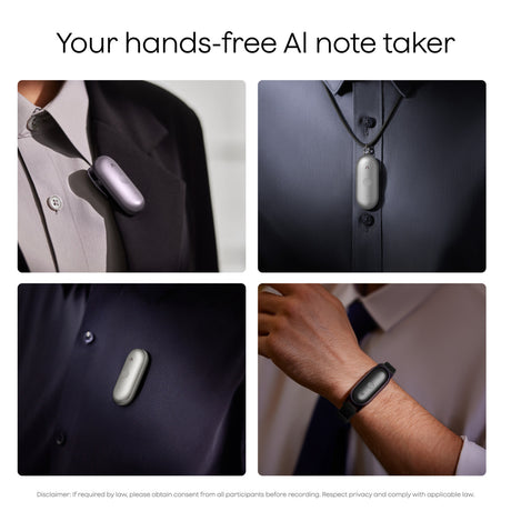Machine à dicter Plaud notepin s (argent, 64 go, Bluetooth 5.2 BLE (Bluetooth low energy) Wi-Fi)