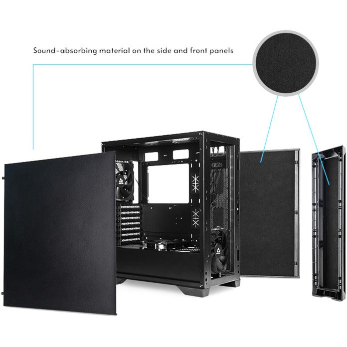 Boîtier tour midi Chieftec apex q (noir | 2x USB-A | 1x USB-C)