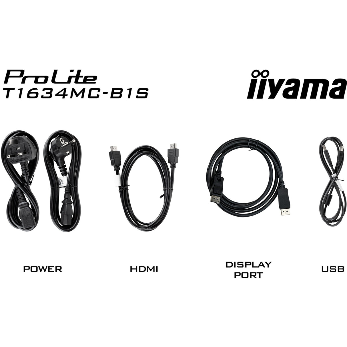 Iiyama prolite t1634mc-b1s 16 touchscreen monitor (zwart (mat), hdmi, displayport, vga)