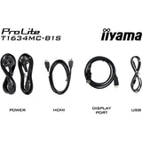 Iiyama prolite t1634mc-b1s 16 touchscreen monitor (zwart (mat), hdmi, displayport, vga)