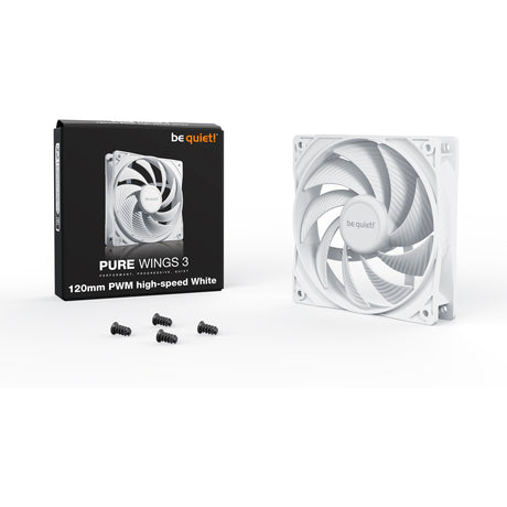 Soyez silencieux! Ventilateur de boîtier haute vitesse Pure Wings 3 PWM (blanc, 120 x 120 x 25 mm)