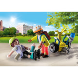 Playmobil city life - pack de démarrage sauvetage avec jouets de construction segway (71257)