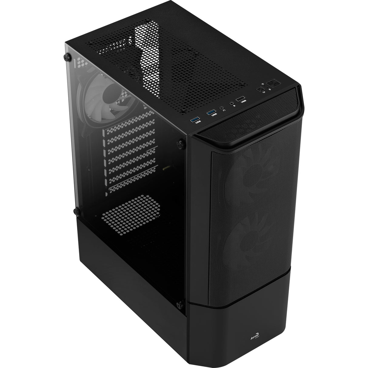 Boîtier tour midi Aerocool quantum mesh v3 (gris noir | 3x USB-A | RVB | fenêtre)