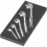 Wera clé à fourche auto-ajustable 6004 joker set 1 jeu d'outils (gris noir, jeu de clés à fourche auto-ajustables, dans insert en caoutchouc mousse pour chariot d'atelier)