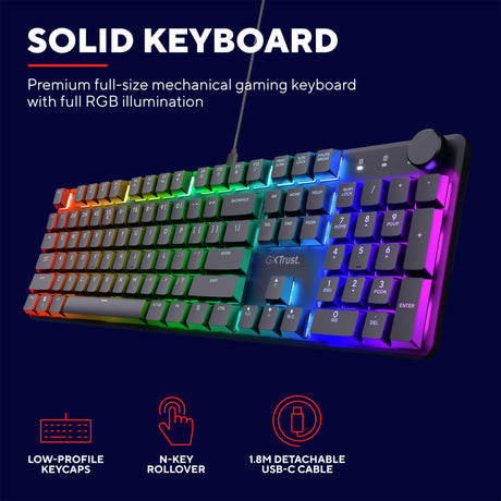 Trust GXT 866 Torix Clavier de jeu mécanique de haute qualité