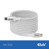 Bobine magnétique Club 3D USB-C 240 W PD3.1 câble blanc, câble de 2 mètres (blanc)