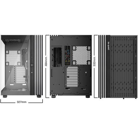 Soyez silencieux! base lumineuse 900 dx boîtier grande tour (noir | 2x USB-A | 1x USB-C | RVB | fenêtre)