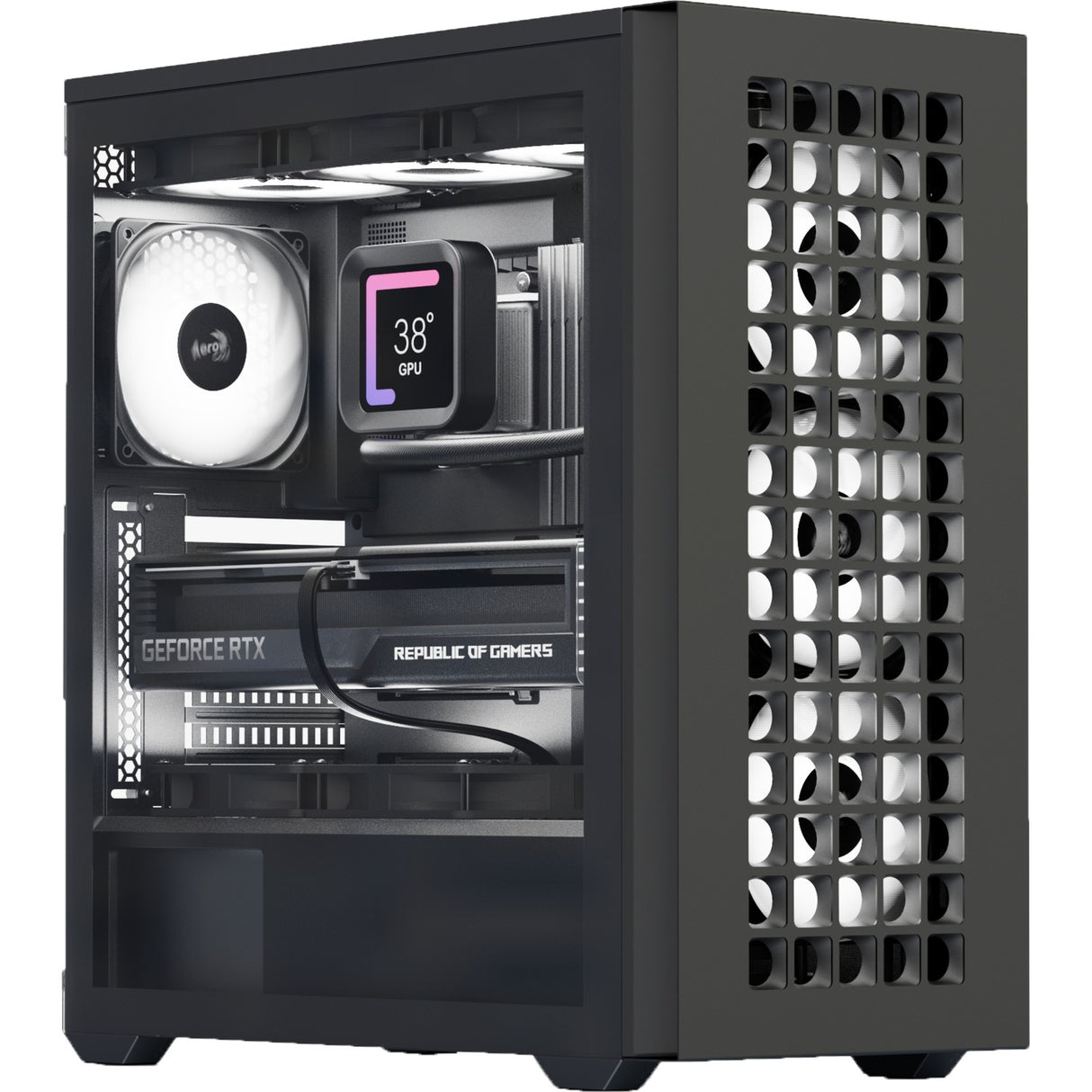 Boîtier tour midi Aerocool b502a (noir | 2x USB-A | 1x USB-C | RVB)