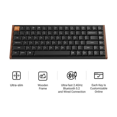 Clavier mécanique personnalisé sans fil Keychron k3 max se qmk (noir, disposition américaine (qwerty), banane milk pom, 75 %, rgb, hot swap, 2,4 ghz | bluetooth 5.3 | usb-c)
