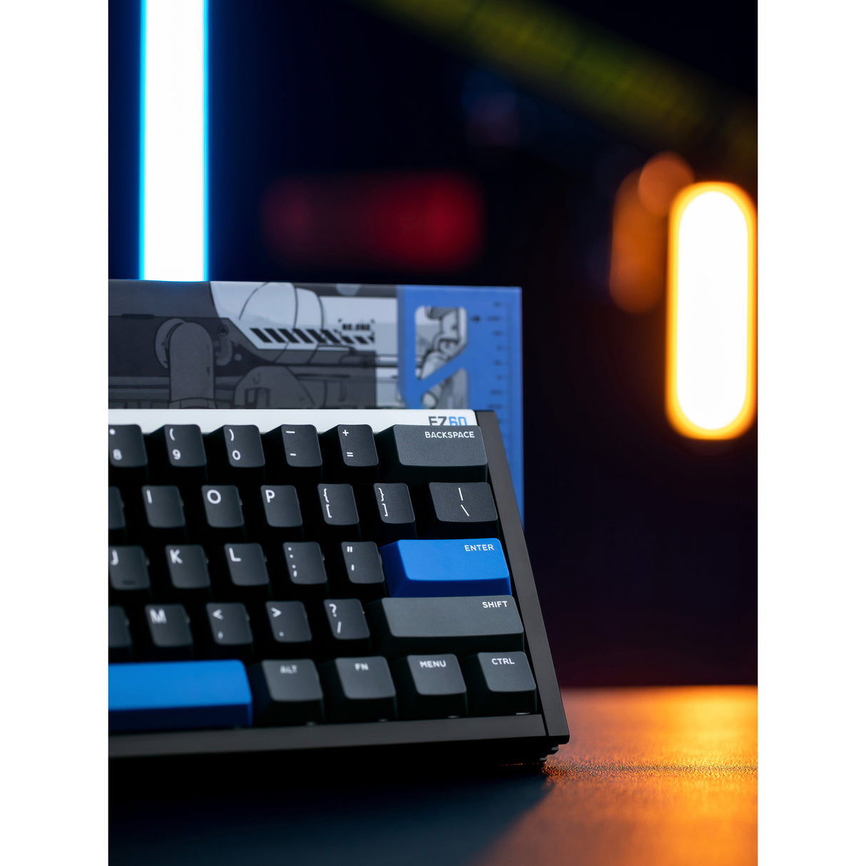 Clavier de jeu à commutateur magnétique Iqunix ez60 (noir, disposition américaine (qwerty), jeu de jade magnétique Gateron, 60 %, RVB, touches PBT double injection)