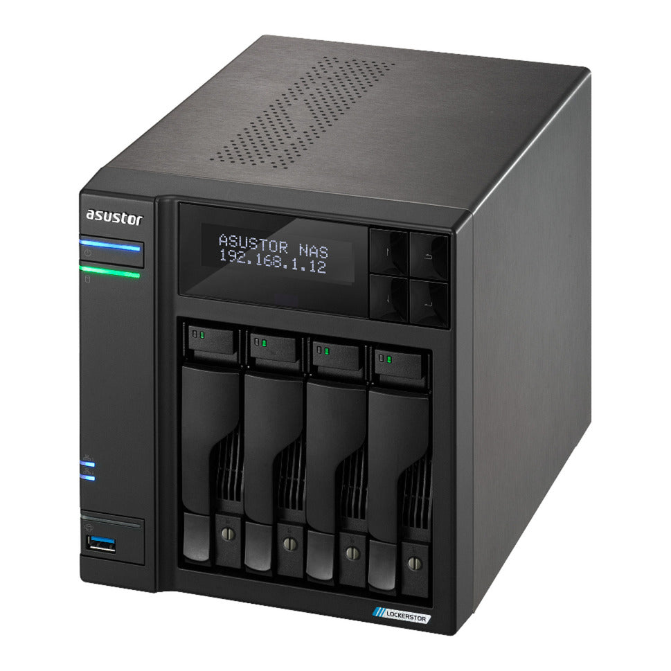 Asustor lockerstor 4 gen2+ as6704t v2 nas (zwart, 2x 5g lan, hdmi, usb)