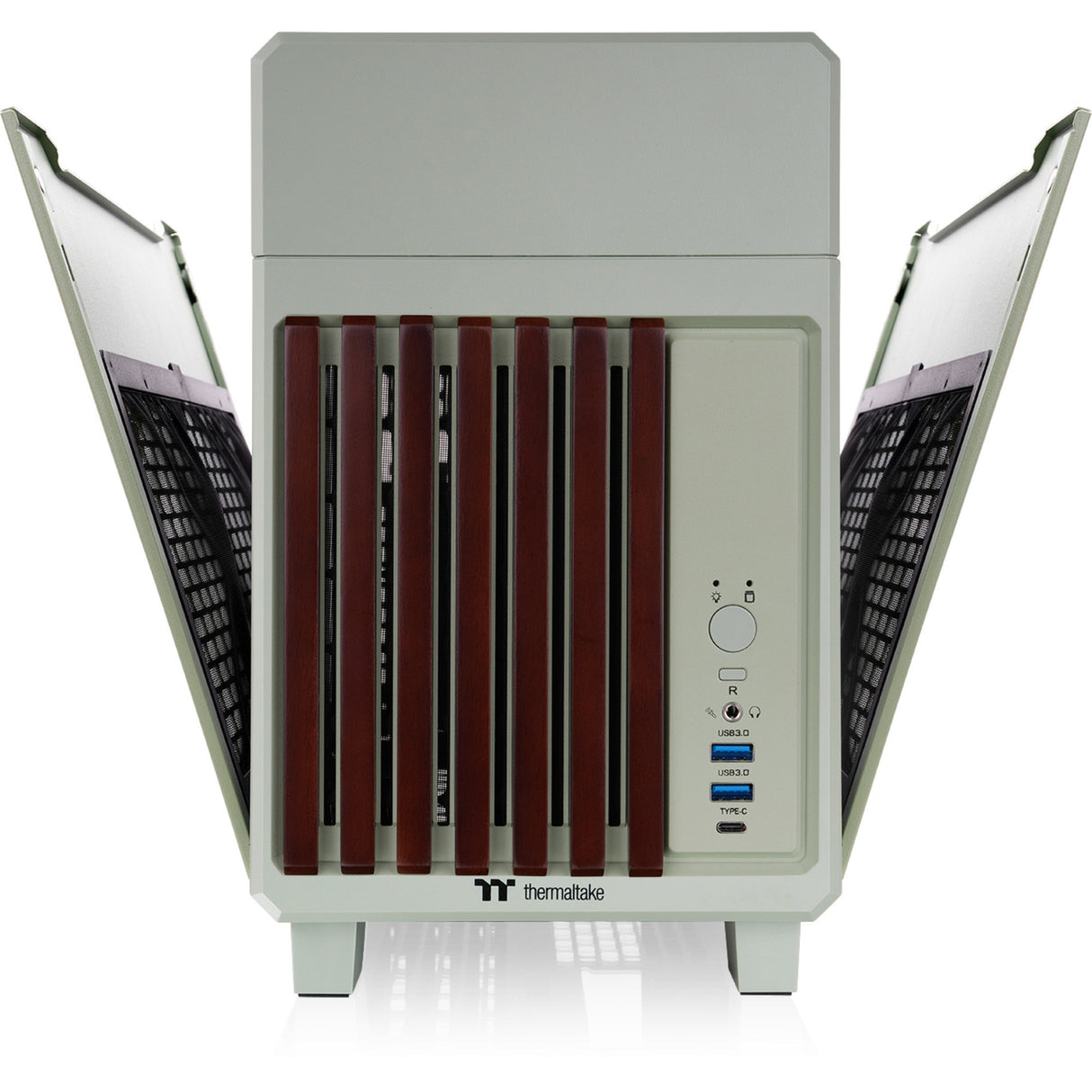 Thermaltake tr100 ws matcha green mini tower behuizing (lichtgroen | 2x usb-a | 1x usb-c)