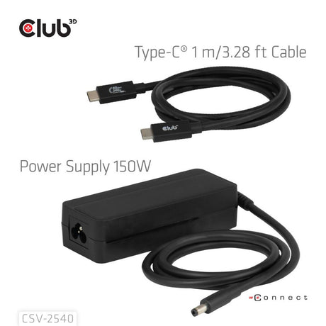 Station d'accueil à quatre écrans USB-C Club 3D 14-1 (noir)
