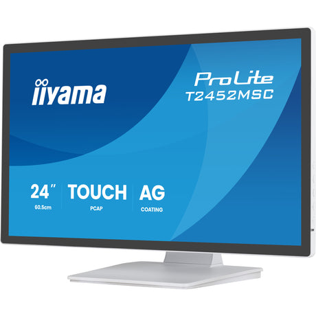 Moniteur à écran tactile Iiyama prolite t2452msc-w2ag 24 (blanc, 120 Hz, HDMI, port d'affichage, audio, USB, tactile)