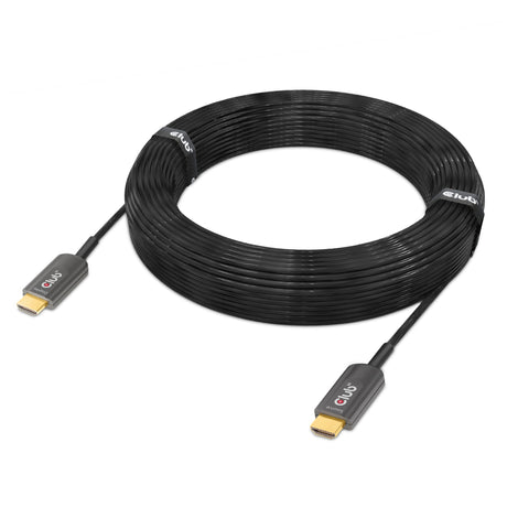 Club 3D Câble unidirectionnel certifié AOC HDMI 2.1 ultra haut débit mâle-mâle (noir, 20 mètres, 4K 120 Hz, 8K 60 Hz, 48 Gbit/s)