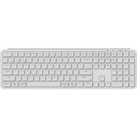 Clavier ultra-fin Keychron b6 pro (blanc, disposition américaine (QWERTY), commutateurs à ciseaux, 100%, ABS, 2,4 GHz | Bluetooth 5.2 | USB-C)