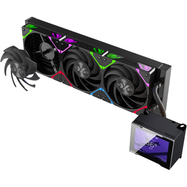 Xyz pc gear hydroview aio 360 refroidissement par eau (noir, argb, pwm)