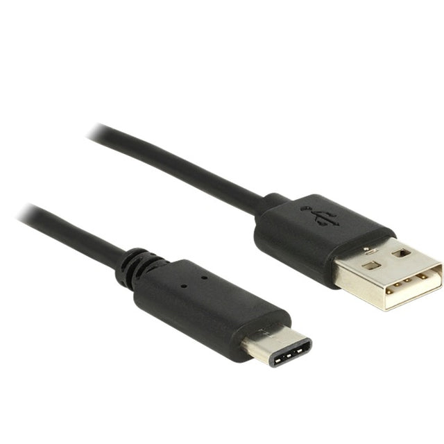 Delock Câble USB-C 2.0 > USB-A (noir, 1 mètre)