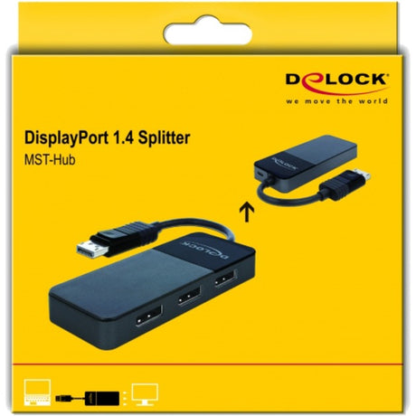 Delock displayport 1,4 entrée > 3x displayport out displayport splitter (noir, 0,12 mètres)