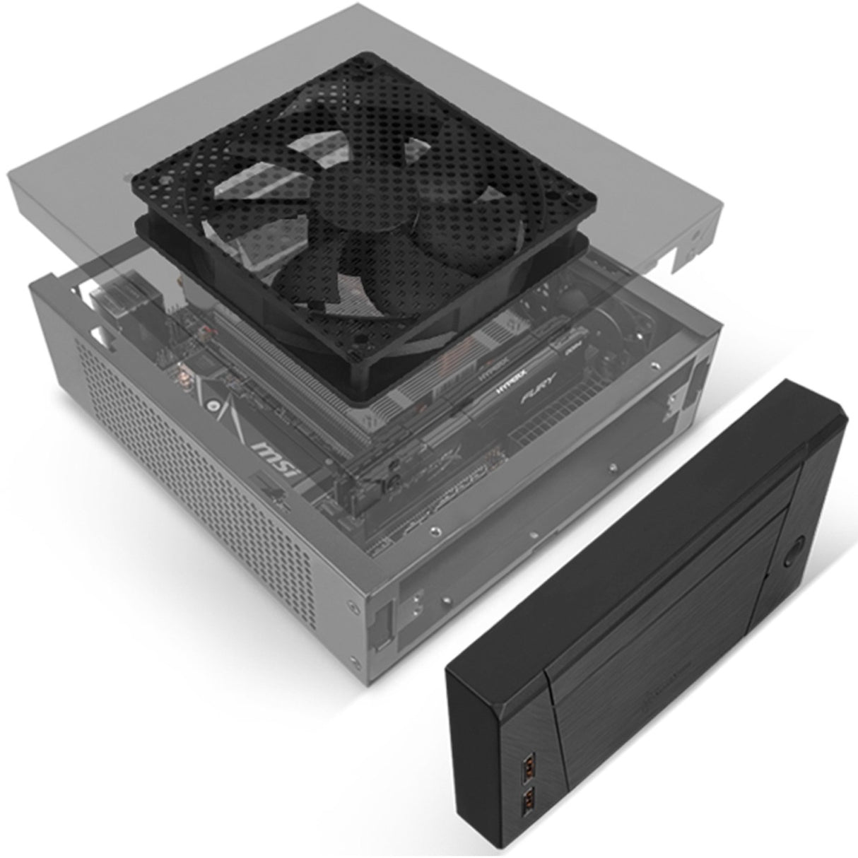 Boîtier htpc Silverstone sst-ml10b (noir | 2x usb-a)