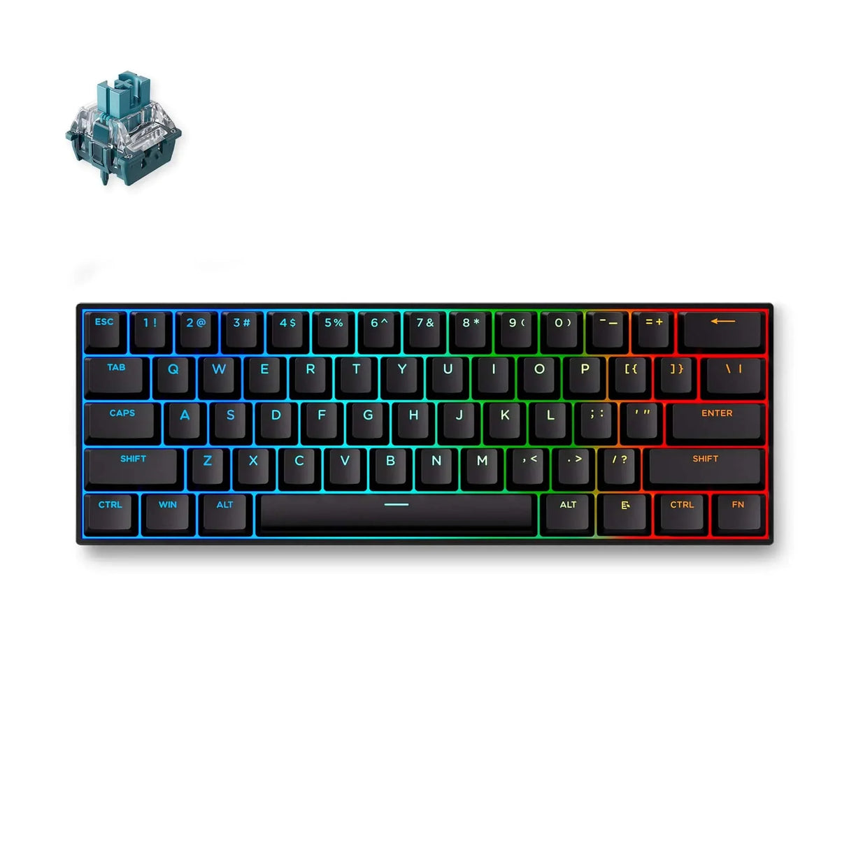 Mchose ace 60 pro clavier de jeu à commutateur magnétique à effet hall (noir, disposition américaine (qwerty), ttc uranus magnétique, 60%, RVB, hot swap, touches pbt, capteur à effet hall)