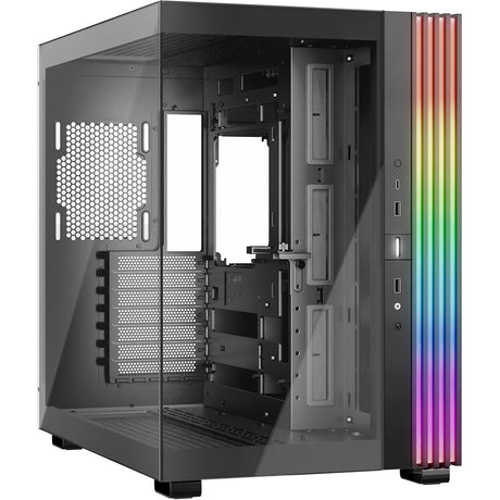 Soyez silencieux! boîtier tour midi light base 600 dx (noir | 2x USB-A | 1x USB-C | RVB | fenêtre)