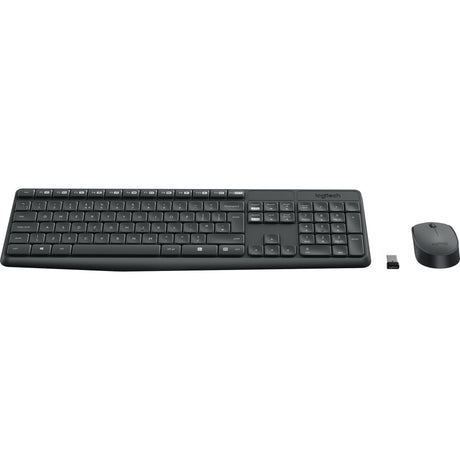 Logitech mk235 ensemble de bureau sans fil (noir, disposition américaine-internationale (qwerty))