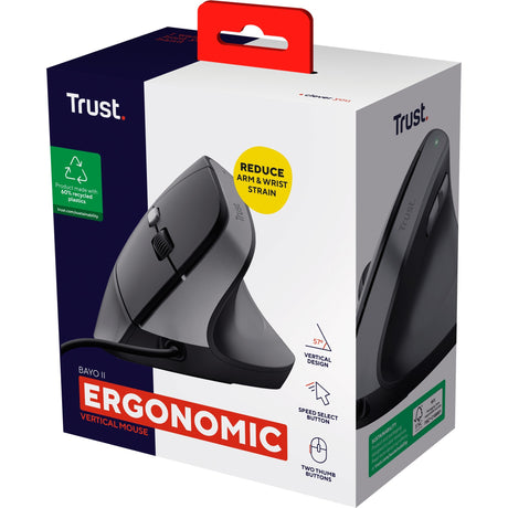 Souris ergonomique filaire Trust bayo ii (noir, 800 dpi - 2400 dpi)