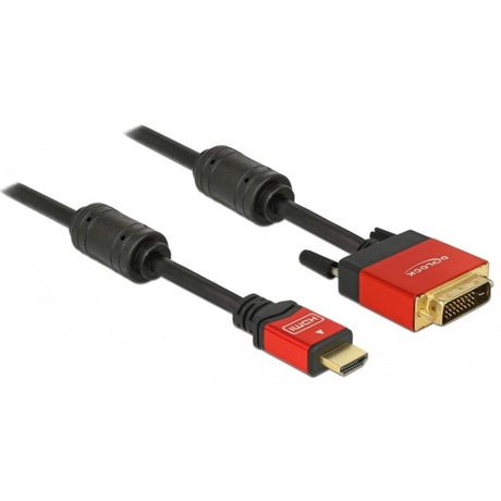 Delock adaptateur HDMI A (mâle) > DVI (mâle) haute vitesse (noir, 2 mètres)
