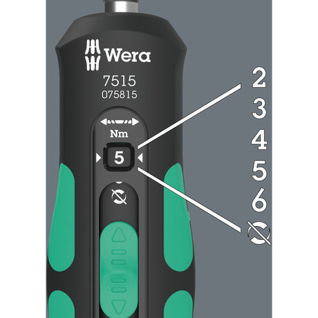 Tournevis dynamométrique Wera 7515 Kraftform Safe-Torque (noir vert, 2-6 nm)