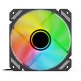 Sharkoon requin miroir rgb pwm ventilateur de boîtier inversé (noir, 120 x 120 x 25 mm)