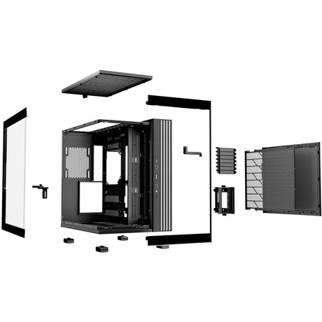 Soyez silencieux! boîtier tour midi light base 600 dx (noir | 2x USB-A | 1x USB-C | RVB | fenêtre)