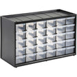 Commode Stanley boîte à outils 30 compartiments (noir transparent)