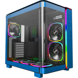 Boîtier tour midi Montech king 95 pro (bleu | 2x USB-A | 1x USB-C | RVB | verre trempé)