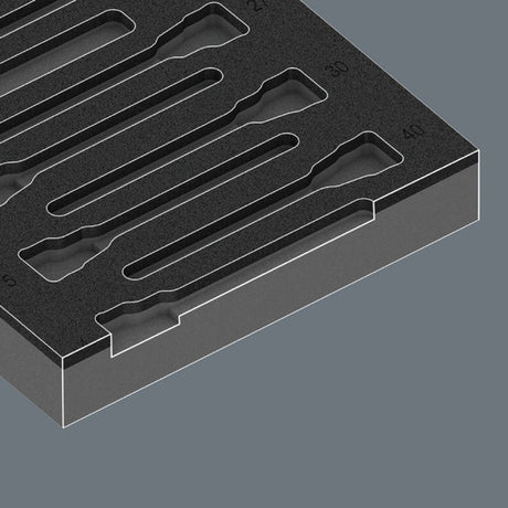 Wera 9723 insert en mousse avec jeu de douilles zyklop b 3 8 embouts 1, jeu d'outils 22 pièces (gris noir, dans insert en mousse pour chariot d'atelier)